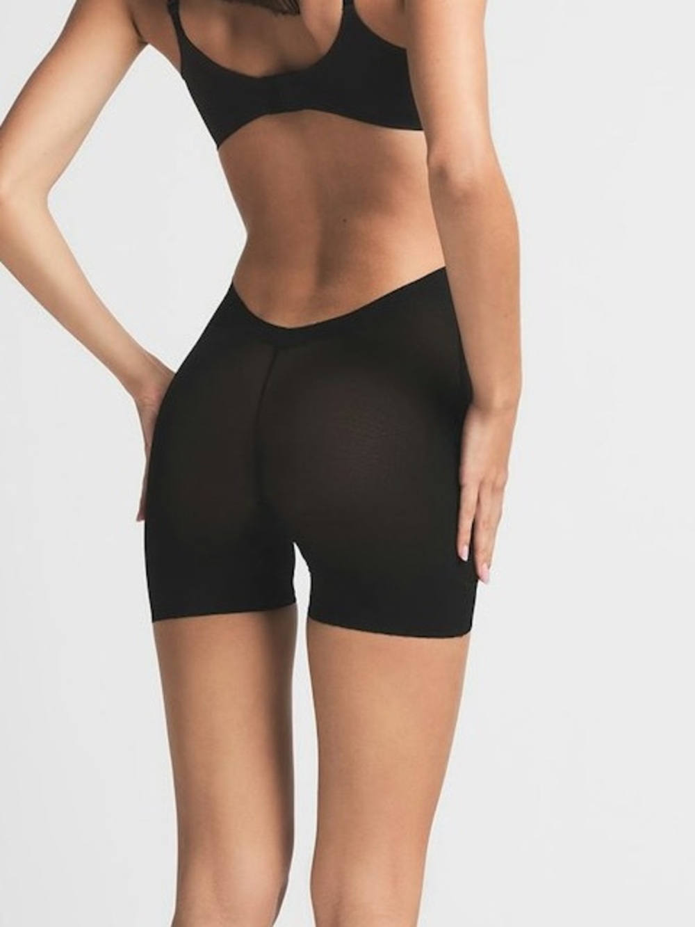 SKIMS Black Onyx Sheer Sculpt Low Back Shaping Shorts